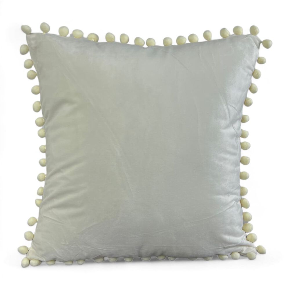 Set De 4 Fundas De Terciopelo Con Pompones Medida 45cm X 45cm Cierre Oculto Ftp-8 image number 0.0