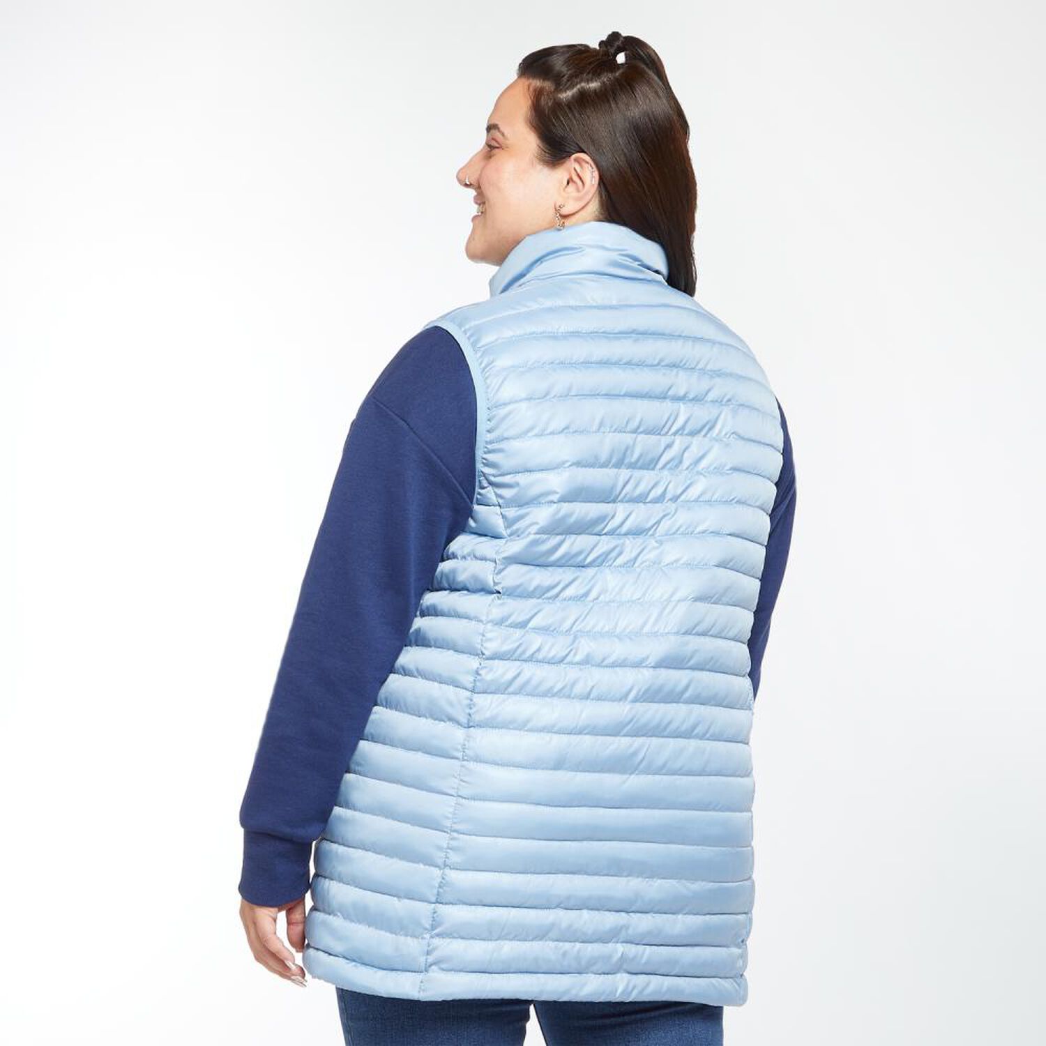 Parka Talla Grande Regular Sin Mangas Cuello Alto Mujer Sexy Large image number 3.0