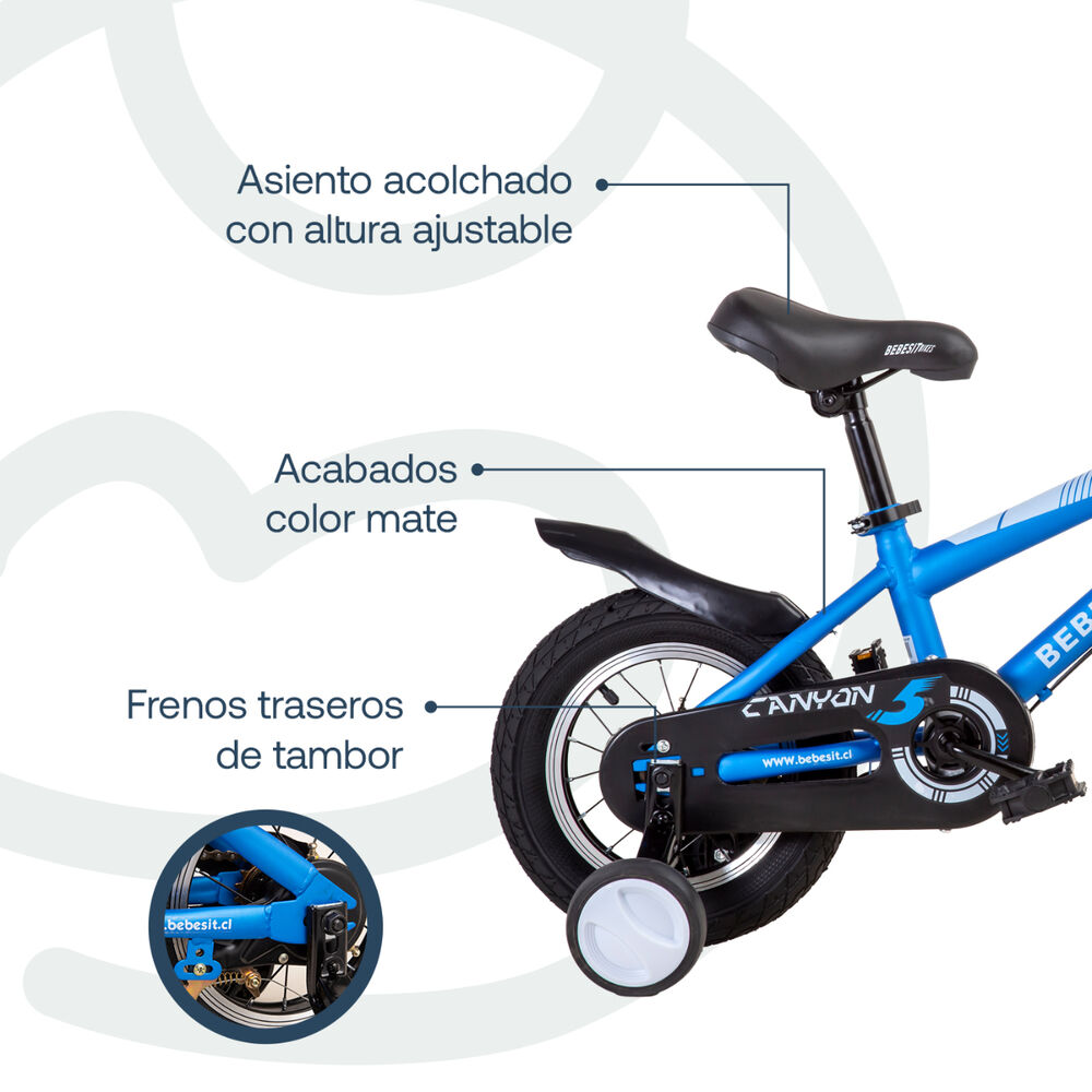 Bicicleta Infantil Canyon Aro 12 Azul Bebesit image number 3.0