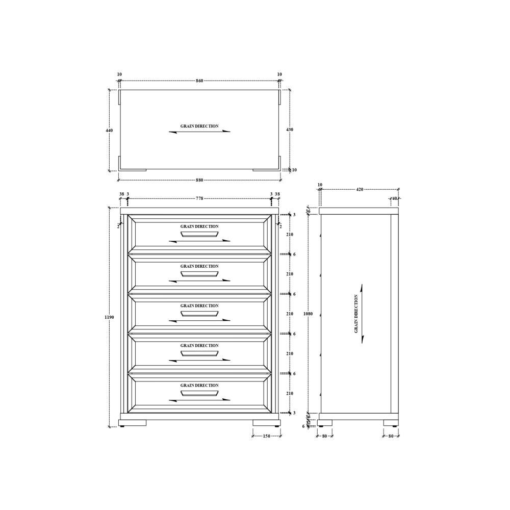 Cajonera Casaideal Austral / 5 Cajones image number 6.0