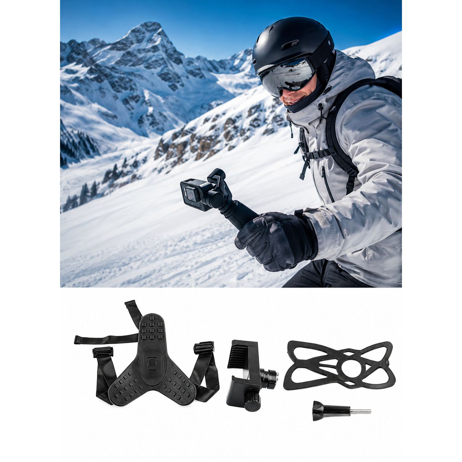 Soporte Barbilla Para Casco Gopro C&aacute;mara Deportiva Negro image number 11.0