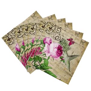 Pack 4 Paquetes De Servilleta Dise&ntilde;o Picaflor