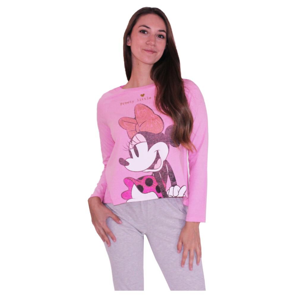 Pijama Algodón Estampado Manga Larga Mujer Minnie Mouse