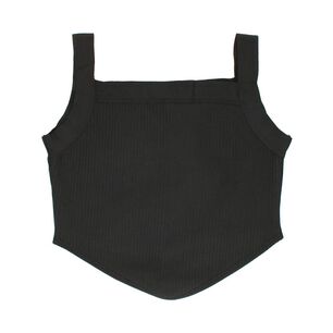 Polera Crop Basta En V Sin Mangas Cuello Recto Mujer Rolly Go