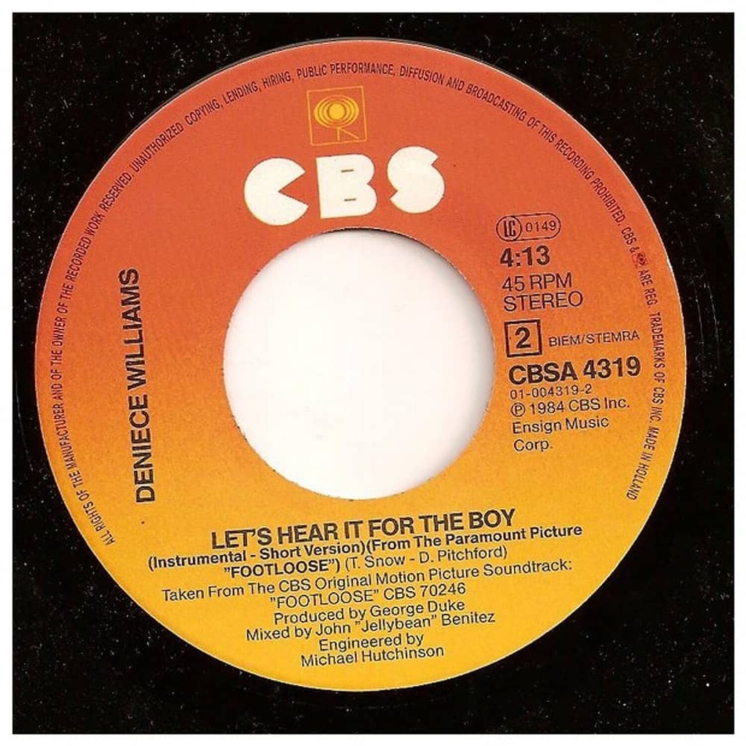 Deniece Williams - Let's Hear It For The Boy | 7'' Single Vinilo Usado image number 3.0