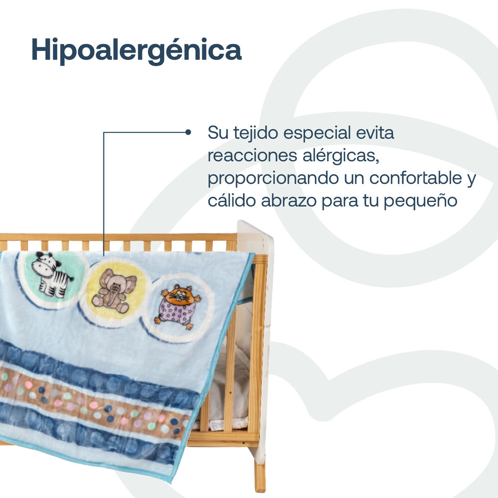 Frazada Reversible Animal Celeste Bebesit image number 2.0