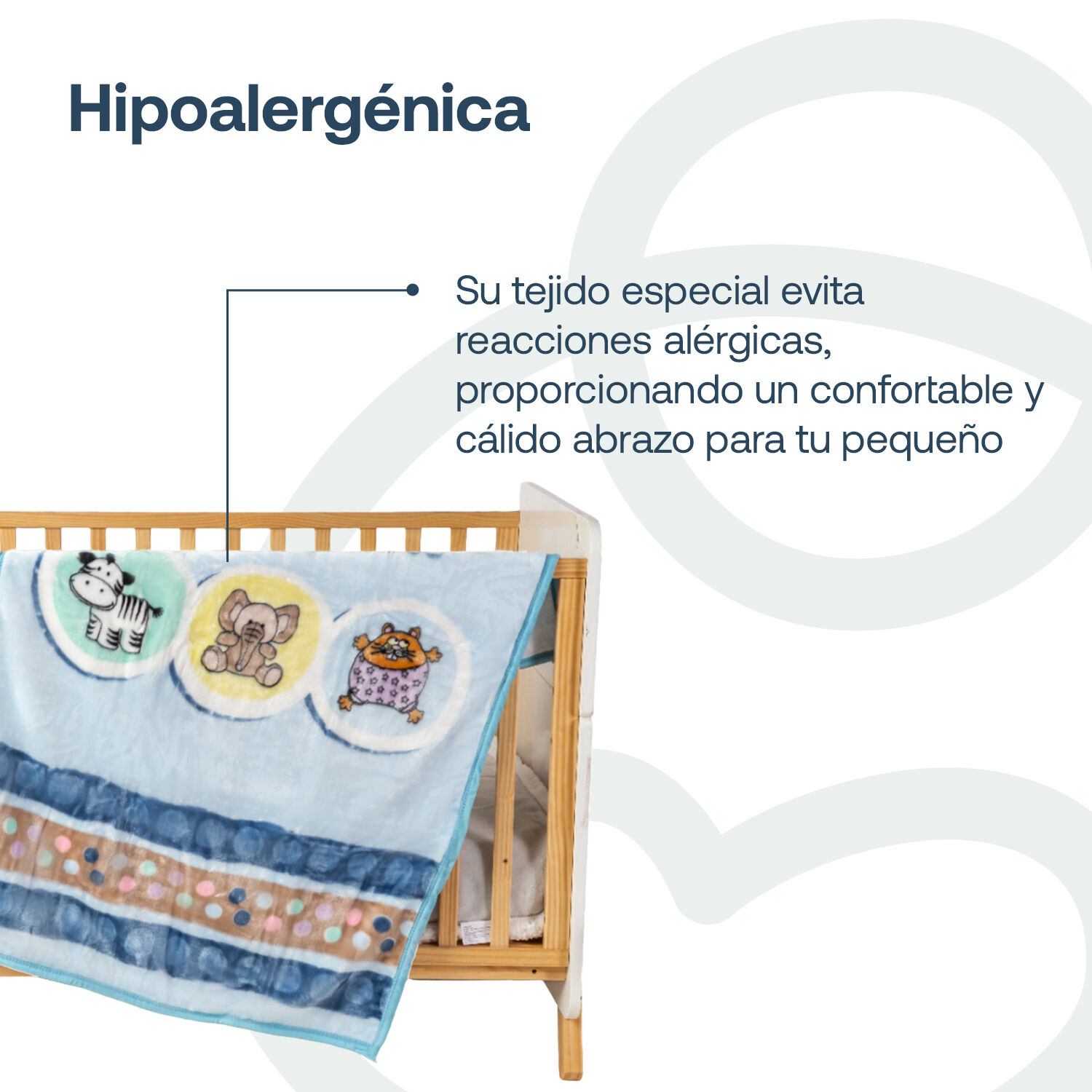 Frazada Reversible Animal Celeste Bebesit image number 2.0