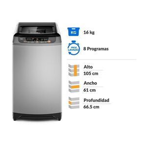 Lavadora Carga Superior Mademsa 16 Kg Szg Silver