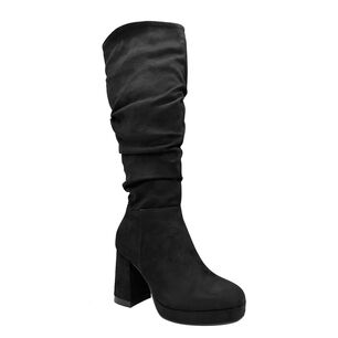 Bota Para Mujer Color Negro Estilo Corrugado.