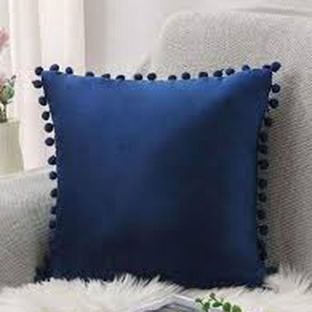 Set De 2 Cojines De Terciopelo Con Pompones image number 1.0