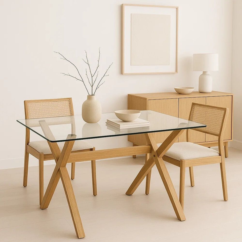 Mesa De Comedor Rectangular Vidrio Cross 140x90cm image number 9.0