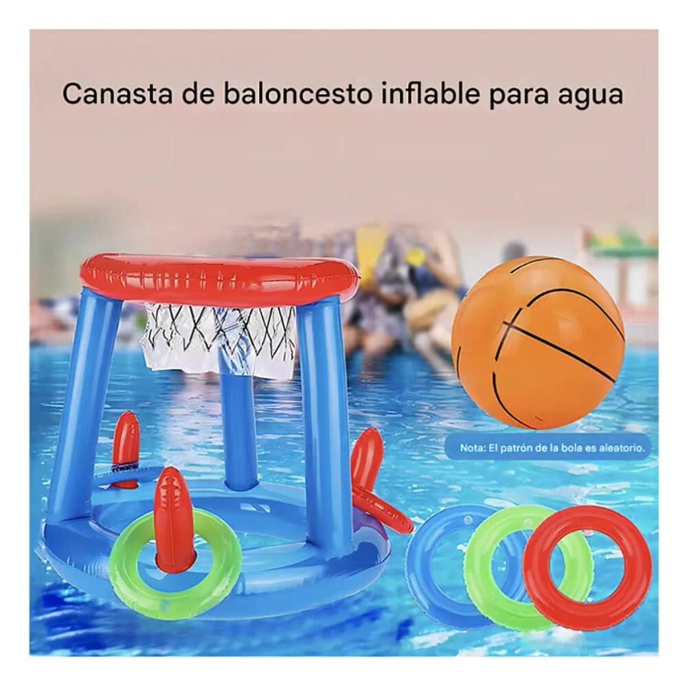 Juego Inflable Infantil Canasta Baloncesto Y Aros Piscina image number 3.0
