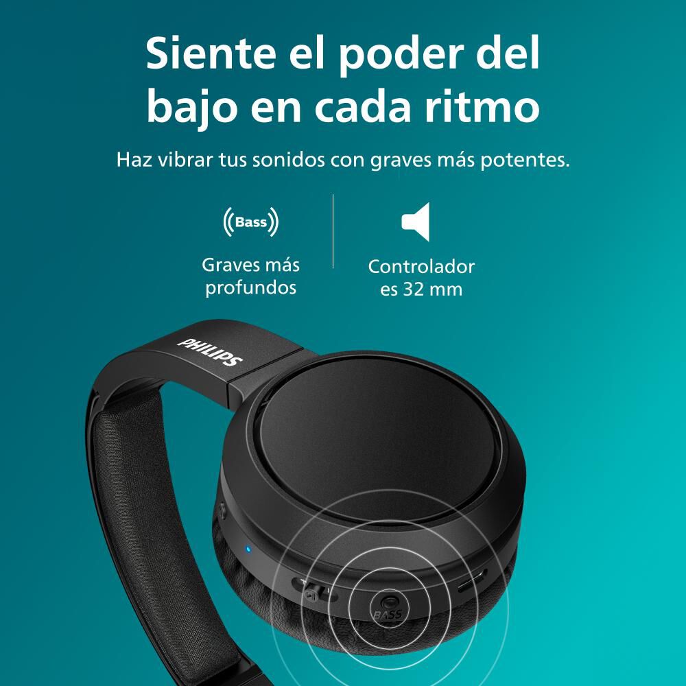 Audífonos Bluetooth Philips TAH4209BK image number 1.0