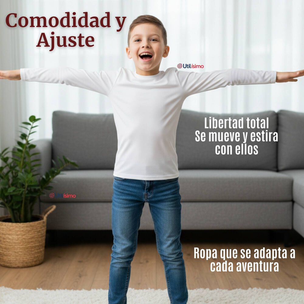 Camiseta Algod&oacute;n Manga Larga Polera Primera Capa Blanco Ni&ntilde;o image number 5.0