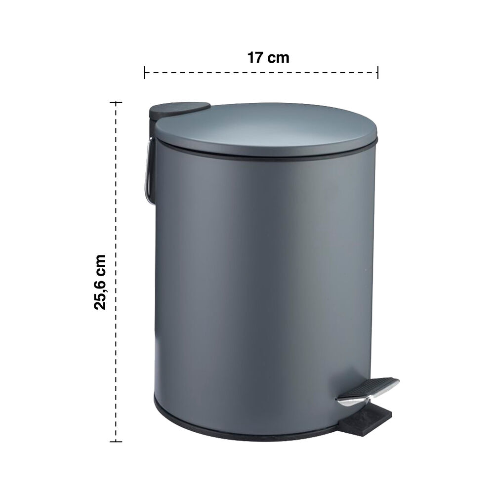 Basurero 3 L Acero Gris image number 2.0