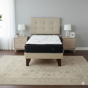 Cama Europea 1 Plaza 190 Plus Respaldo Ginebra