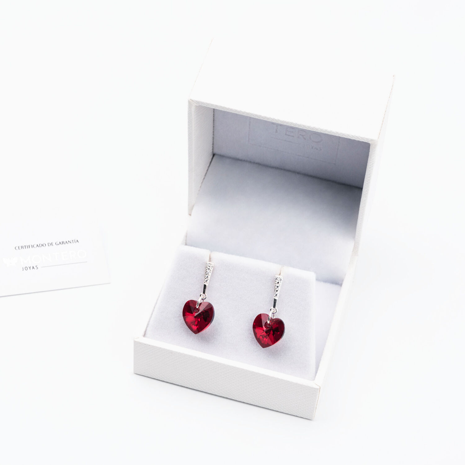 Aros Romance Con Cristal Genuino Siam Shimmer - Joyas Montero image number 2.0