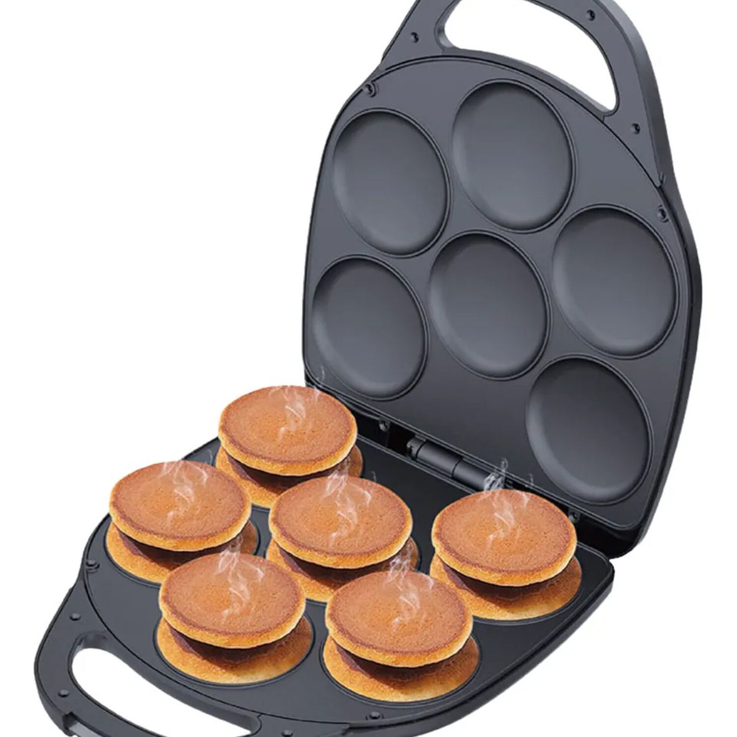 Maquina De Muffins Arepas Tostador Multiuso Antiadherente 1400w 6 Cavidades Marca Ackiliss image number 5.0
