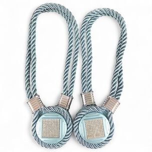 Pack De 02 Sujetadores Magn&eacute;ticos Para Cortinas Joyas Azul Petroleo