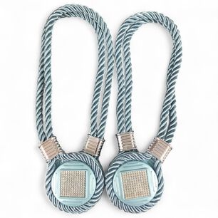 Pack De 02 Sujetadores Magn&eacute;ticos Para Cortinas Joyas Azul Petroleo