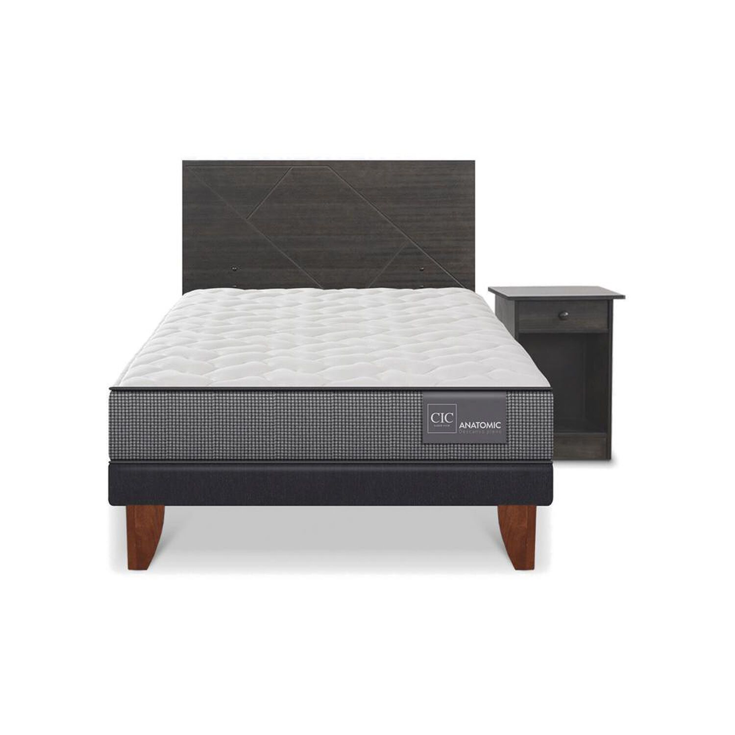 Cama Europea Cic Anatomic / 1.5 Plazas / Base Normal + Set De Maderas image number 0.0