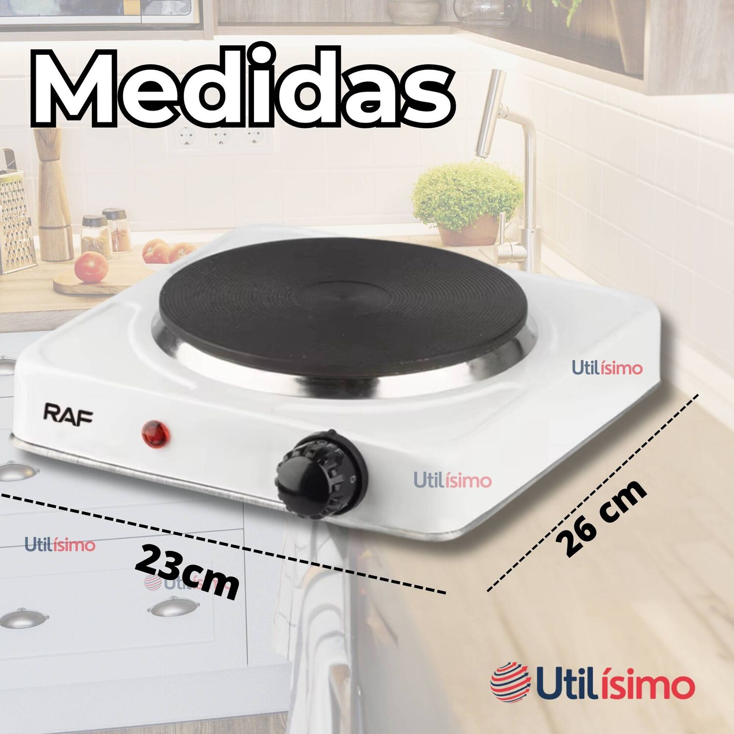 Cocina El&eacute;ctrica Port&aacute;til 1 Plato 1000w De Potencia Blanco image number 2.0