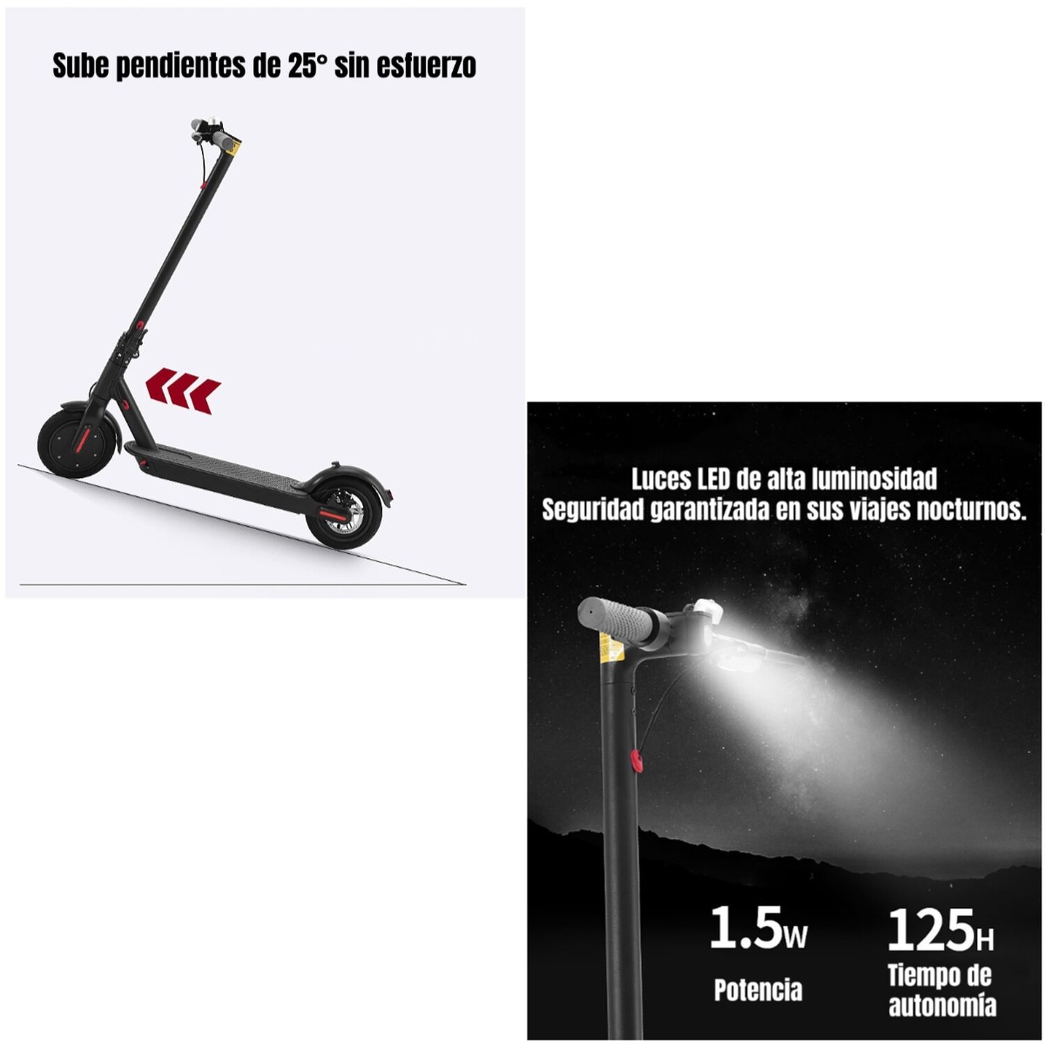 Scooter Adulto El&eacute;ctrico Con App Plegable 30km Negro Speed image number 6.0