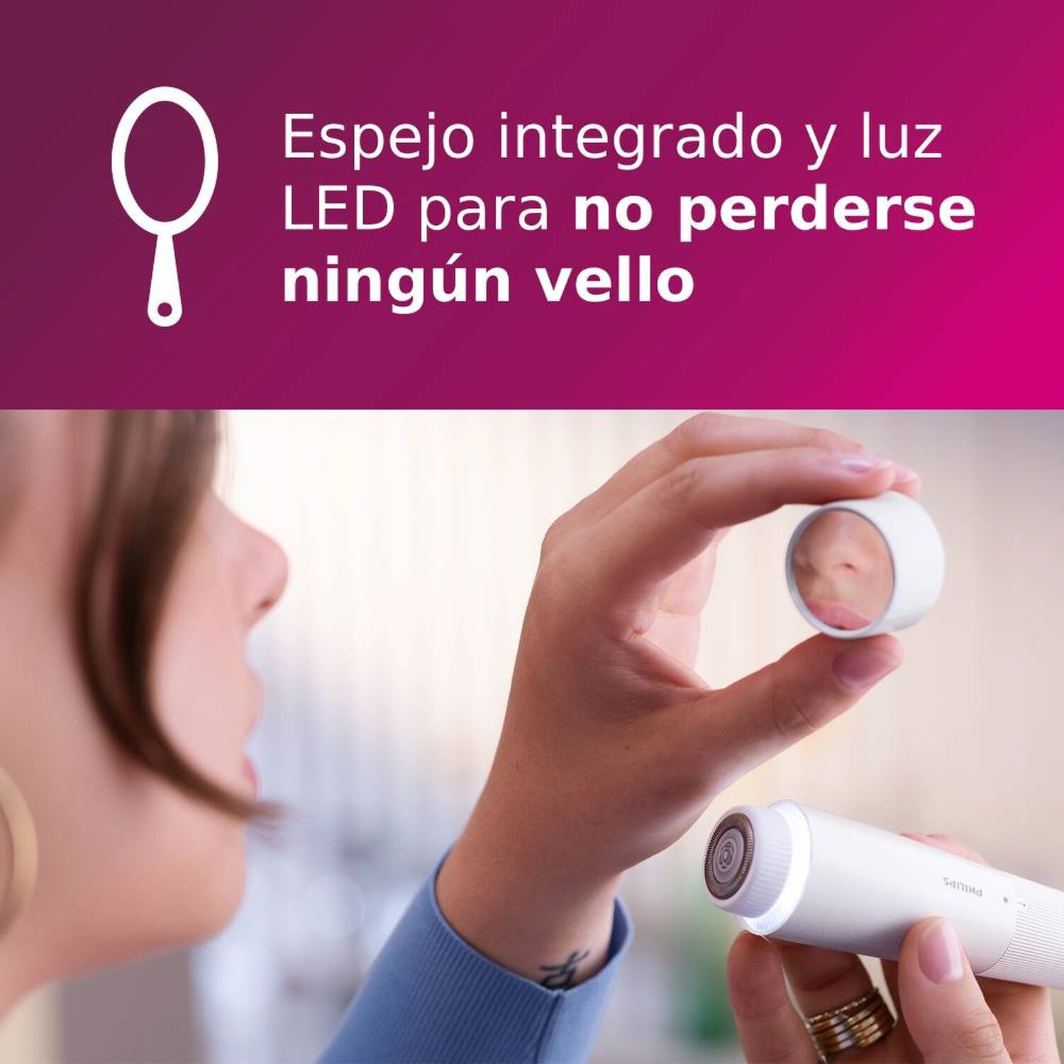 Depiladora Facial Philips Serie 5000 Brr474/00 Color Verde image number 3.0