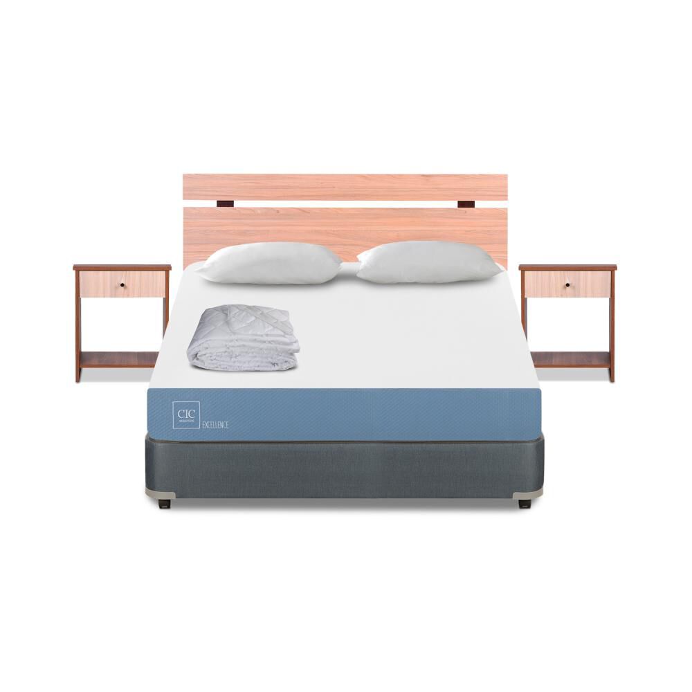 Cama Americana Cic Excellence / Full / Base Normal + Set De Maderas + Textil image number 2.0