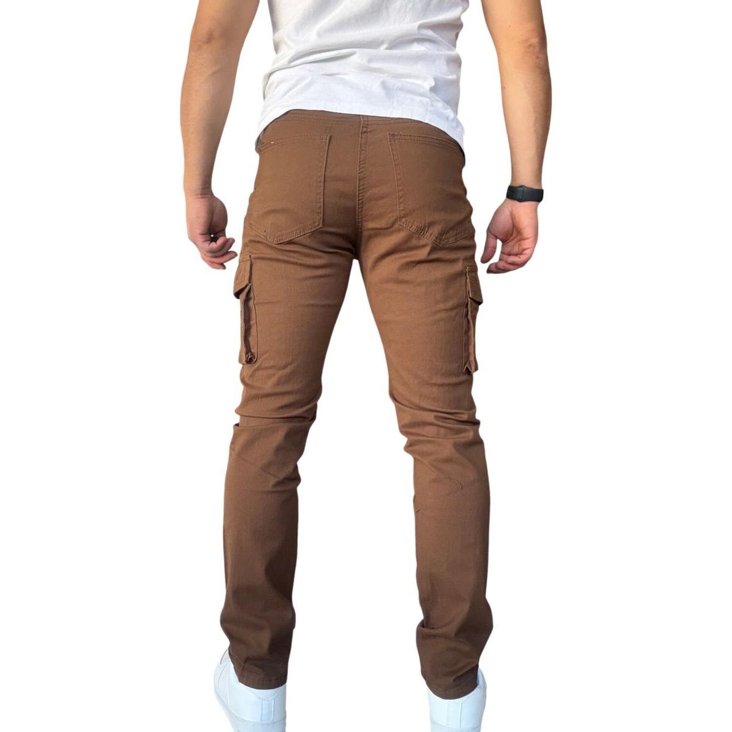 Pantal&oacute;n Elasticado Tela Cargo Slim Fit Oxido image number 6.0