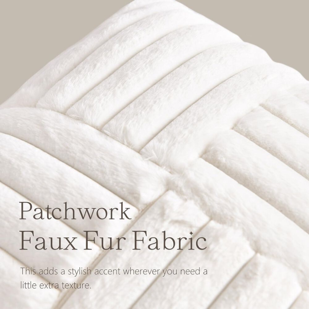 Pack De 02 Fundas De Coj&iacute;n Pelo De Conejo De Imitaci&oacute;n 45x45 Blanco image number 3.0
