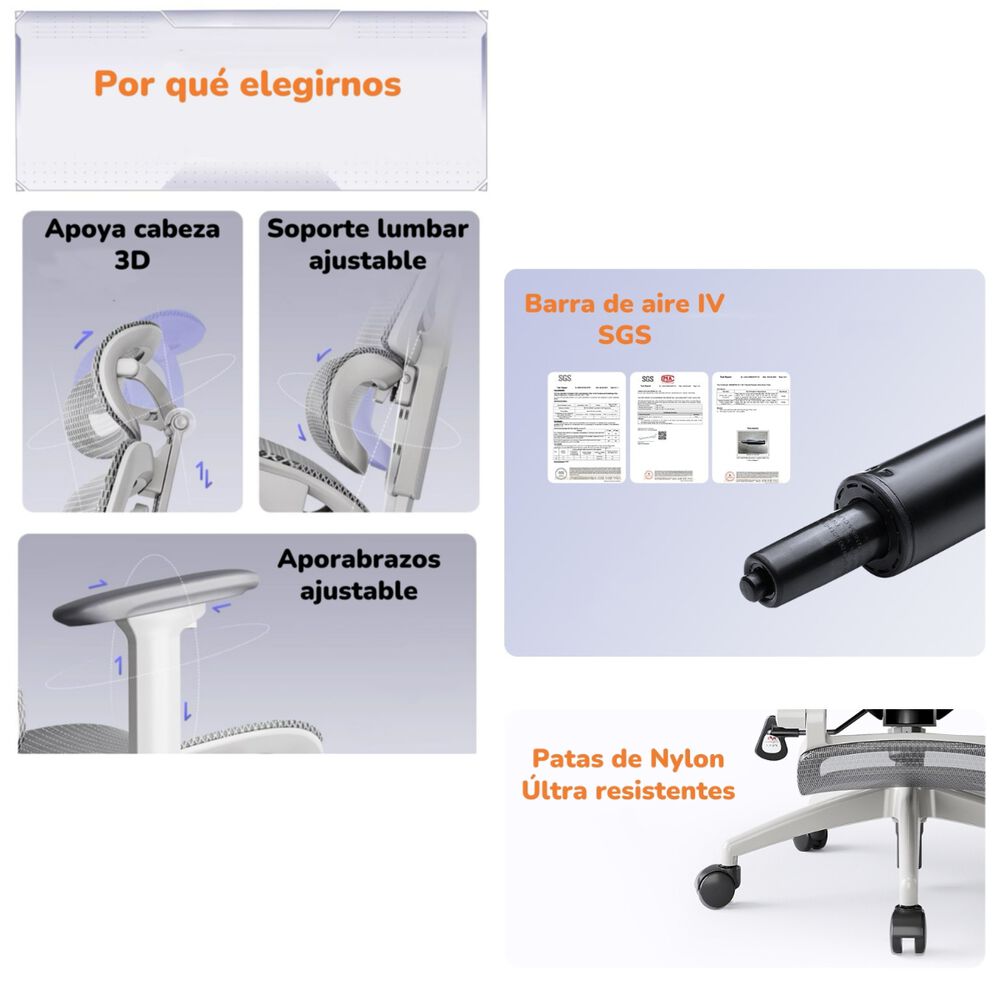 Silla De Escritorio Reclinable Reposapies Q9 By Lubabycas image number 4.0