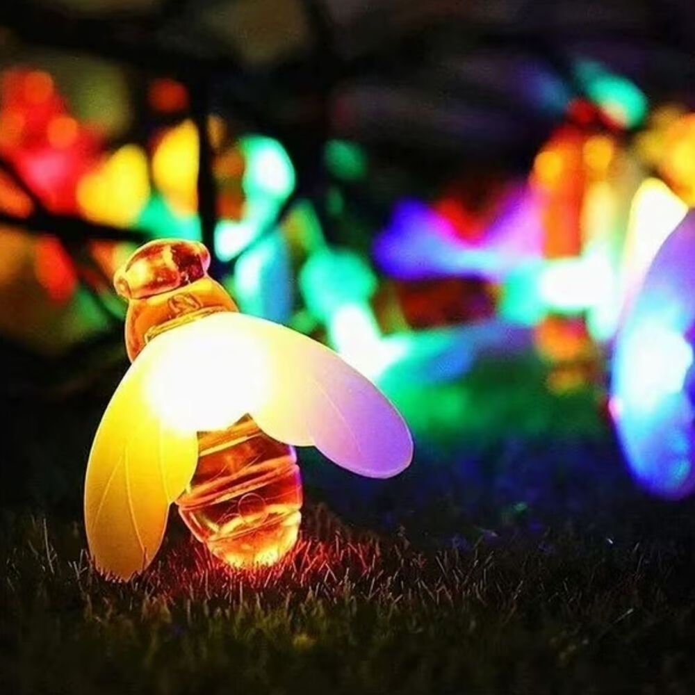 Set 3 Luces Navidad Led Abeja Solar 4m Rgb Decoracion image number 2.0