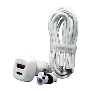 Cargador Rápido Para Vehículo Tipo-c/usb 3.0 + Cable De Carga Rápida Tipo C A Tipo C