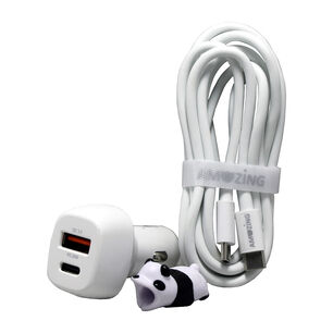 Cargador R&aacute;pido Para Veh&iacute;culo Tipo-c/usb 3.0 + Cable De Carga R&aacute;pida Tipo C A Tipo C