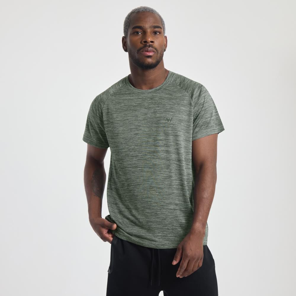 Polera Deportiva Lisa Slim Manga Corta Cuello Redondo Hombre Wetland image number 0.0