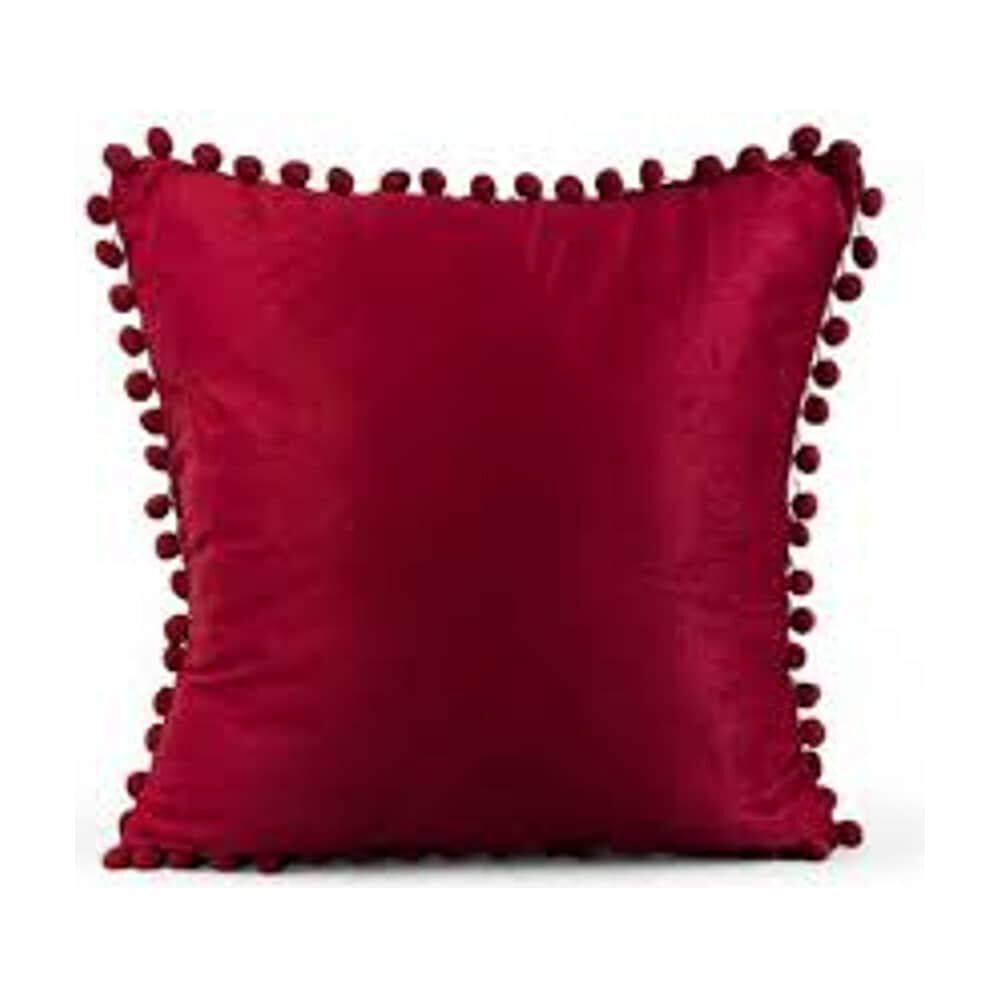 Set De 2 Cojines De Terciopelo Con Pompones image number 3.0