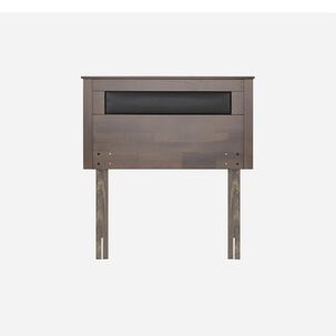Cama Europea Rosen Indie / 1.5 Plazas / Base Normal  + Respaldo Ferrara Gris