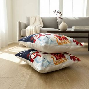 Set De 2 Cojines 45x45cm Navidad - Nieve Azul