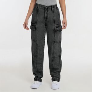 Jeans Tiro Medio Cargo Mujer Freedom Jeans Tiro Medio Cargo Mujer Freedom