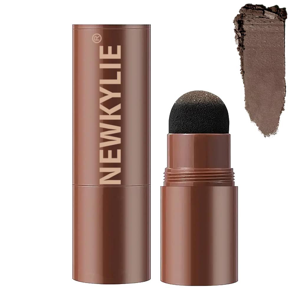 L&aacute;piz Sello Polvo Para Ceja Plantilla Cepillo Marr&oacute;n Oscuro image number 0.0