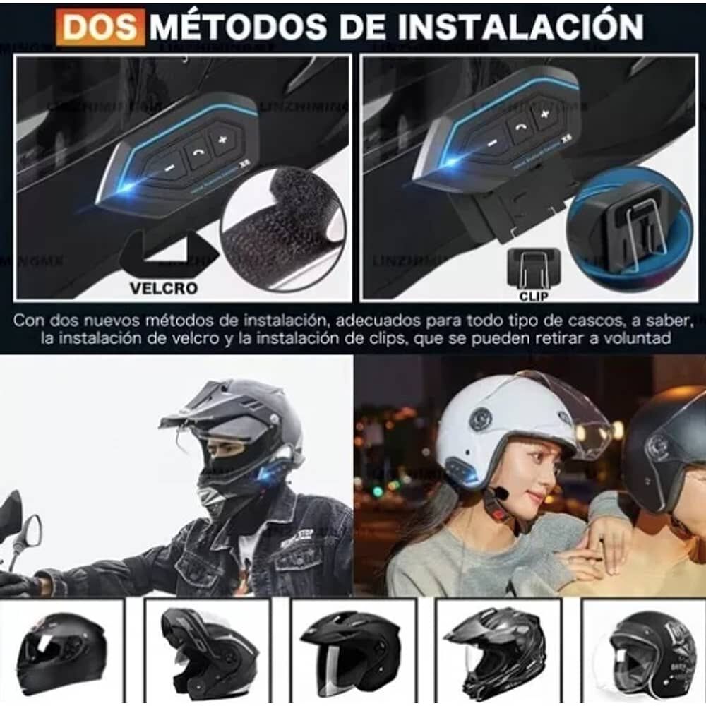 Aud&iacute;fonos Para Casco De Motos X6 Pro Bluetooth Impermeables image number 4.0