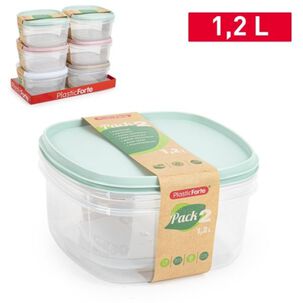 Pack 2 Fiambrera 1,2 L Colores Surtidos