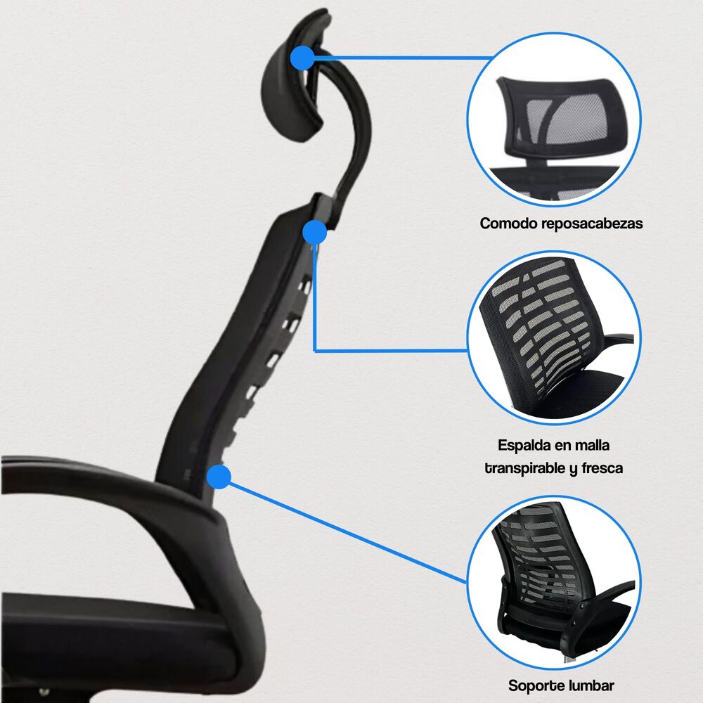 Silla Ejecutiva Ergon&oacute;mica Madrid - Dise&ntilde;o Moderno Y Confort Para Tu Oficina image number 2.0