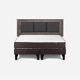 Cama Europea Rosen Ergo T New / 2 Plazas / Base Dividida  + Respaldo Rachel Gris