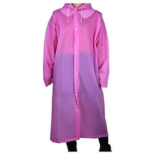 Poncho Impermeable Con Gorro Para Lluvia Rosado