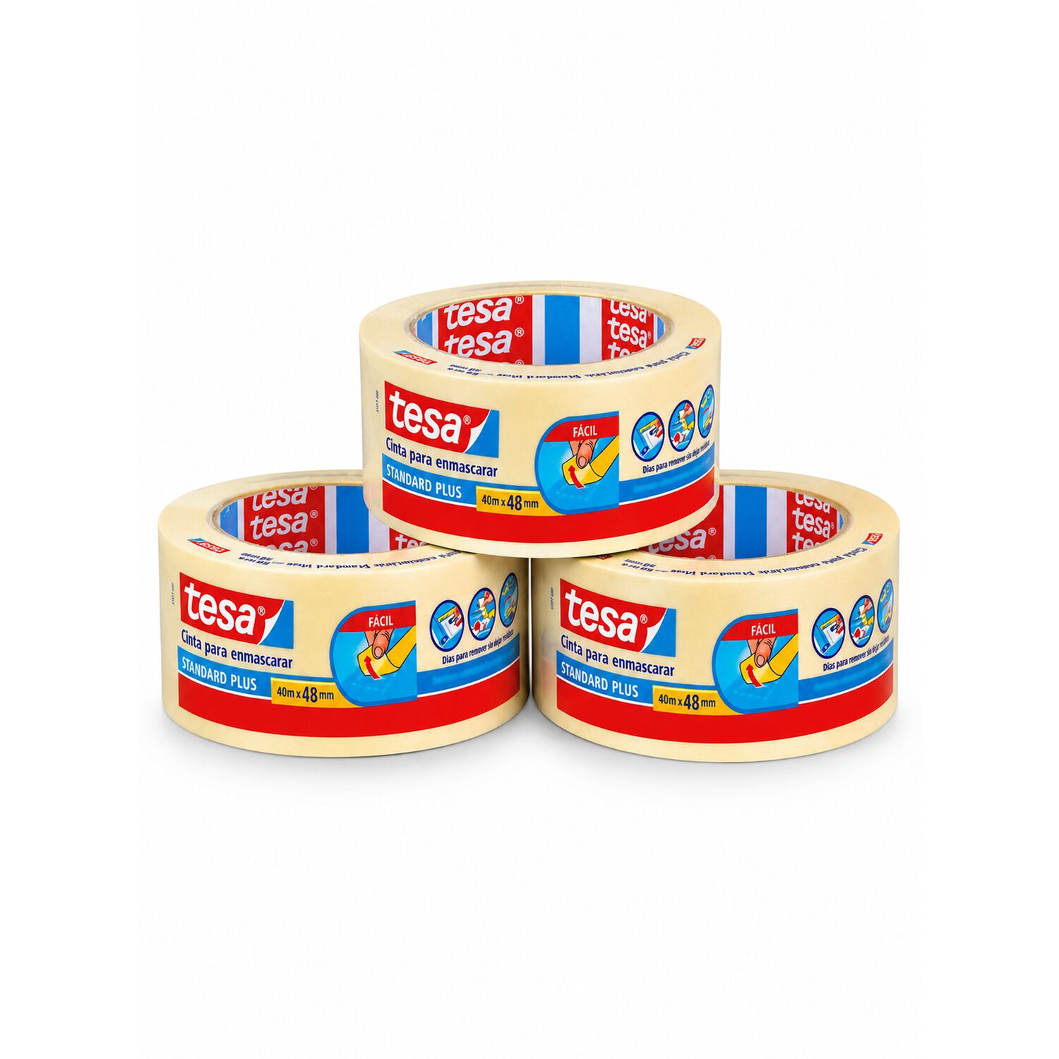 3 Cintas De Enmascarar Masking Tape Tesa 40 Mts X 48 Mm image number 0.0