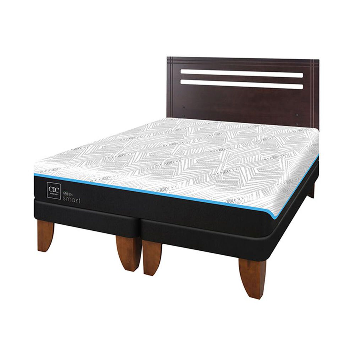 Cama Europea Cic Green Infinity / 2 Plazas / Base Dividida + Respaldo image number 1.0