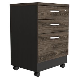 Cajonera Con Ruedas Fm-003n Negro Y Caf&eacute; Oscuro
