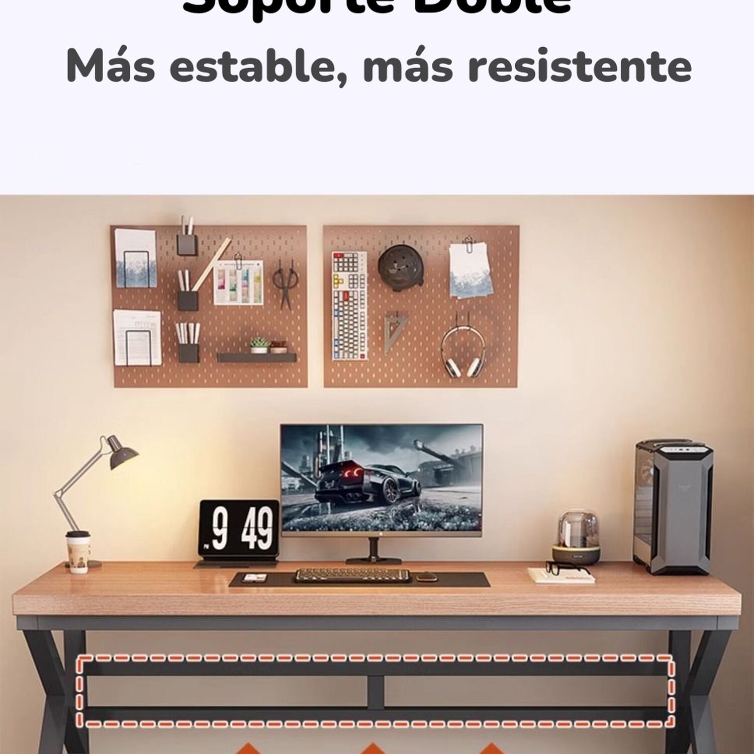 Escritorio De Madera Dise&ntilde;o K Snow 120cm Lubabycas image number 3.0